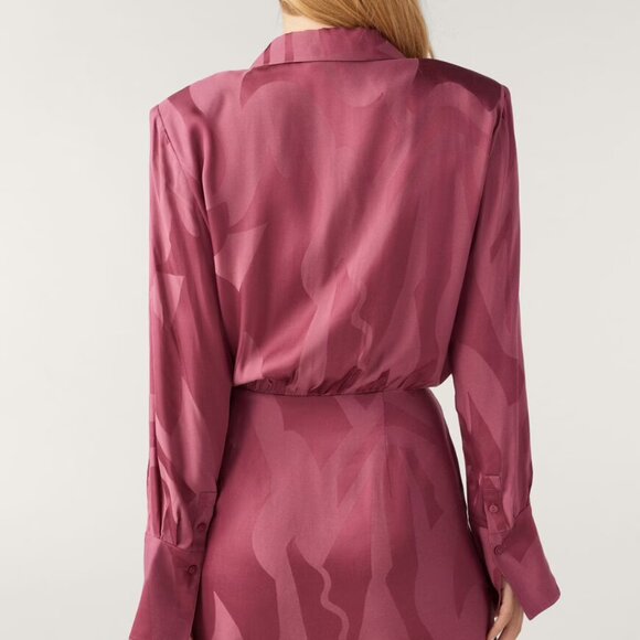 ba&sh BASH Mini Silk Shirt Dress (NWOT) Size 1 (Small) - Picture 6 of 8